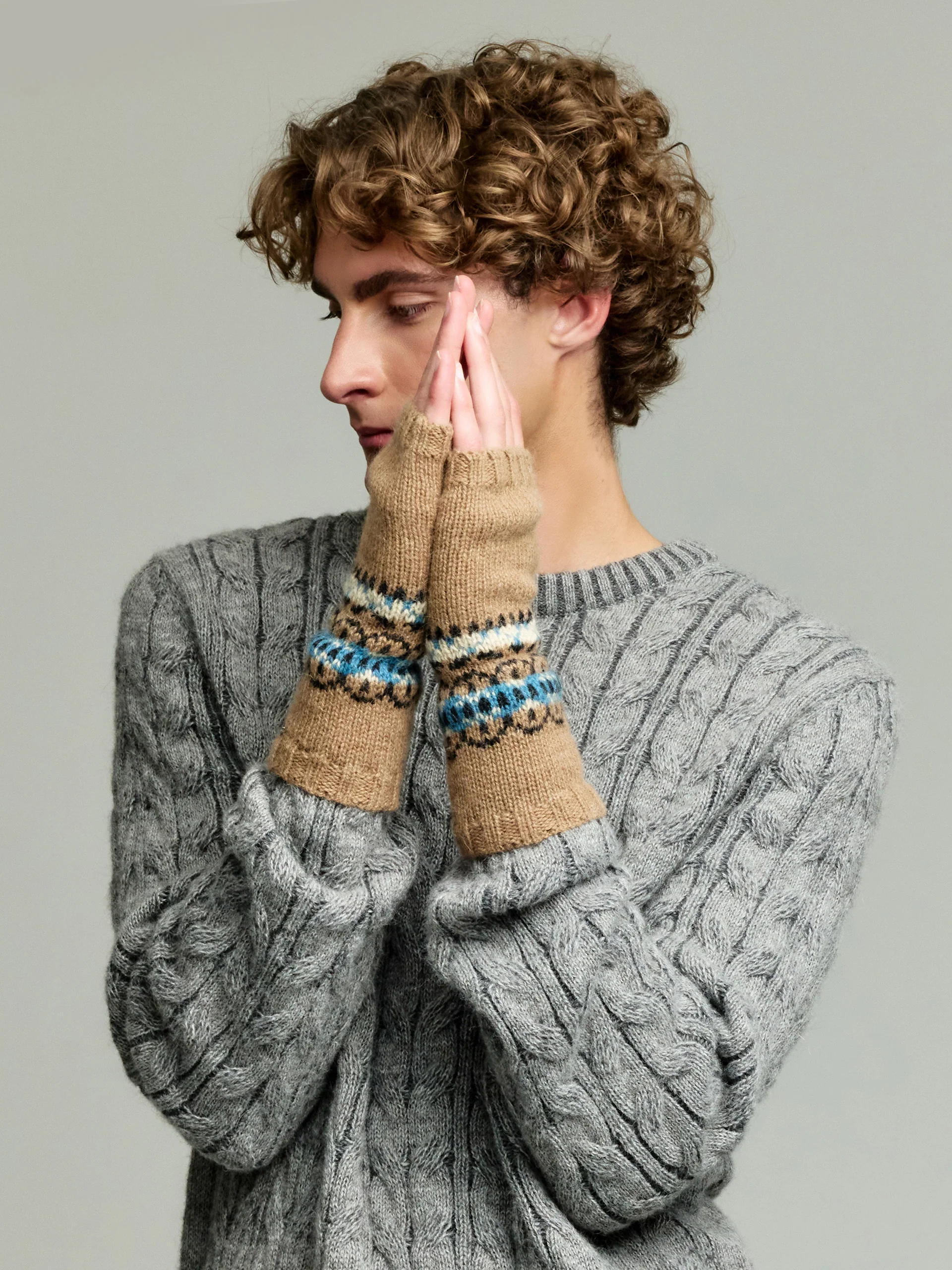 Yoke Gloves Gloves Baby Alpaca Color Camel - Image 4
