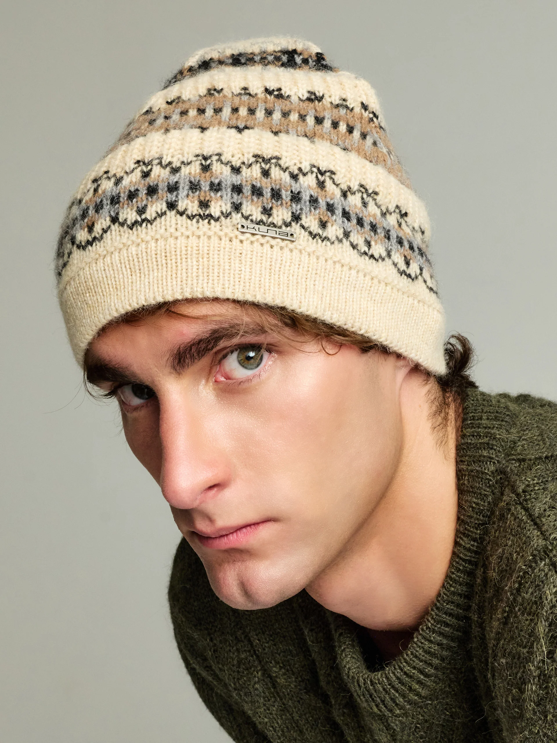 Yoke Hat Hat Baby Alpaca Color Beige - Image 5