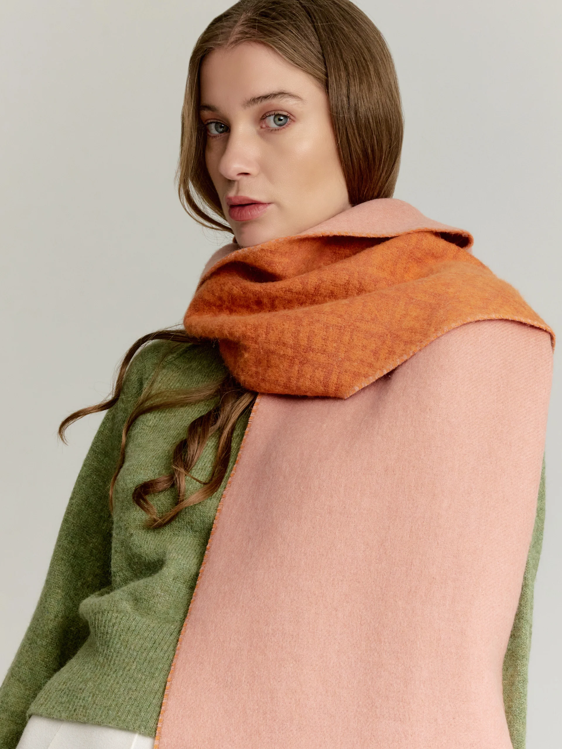 Yokey Scarf Baby Alpaca Color Orange - Image 3