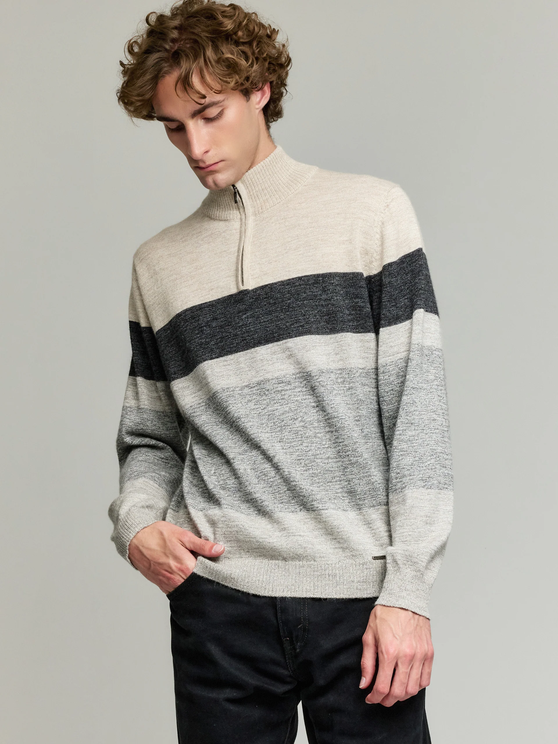 Yonas Sweater Baby Alpaca Color Grey - Image 2