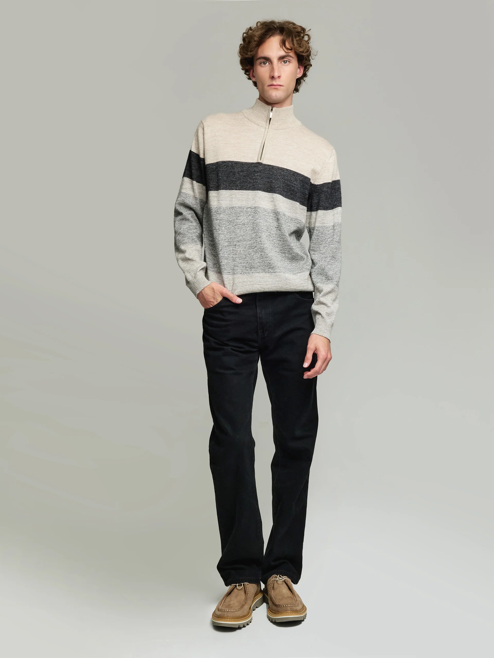 Yonas Sweater Baby Alpaca Color Grey - Image 4