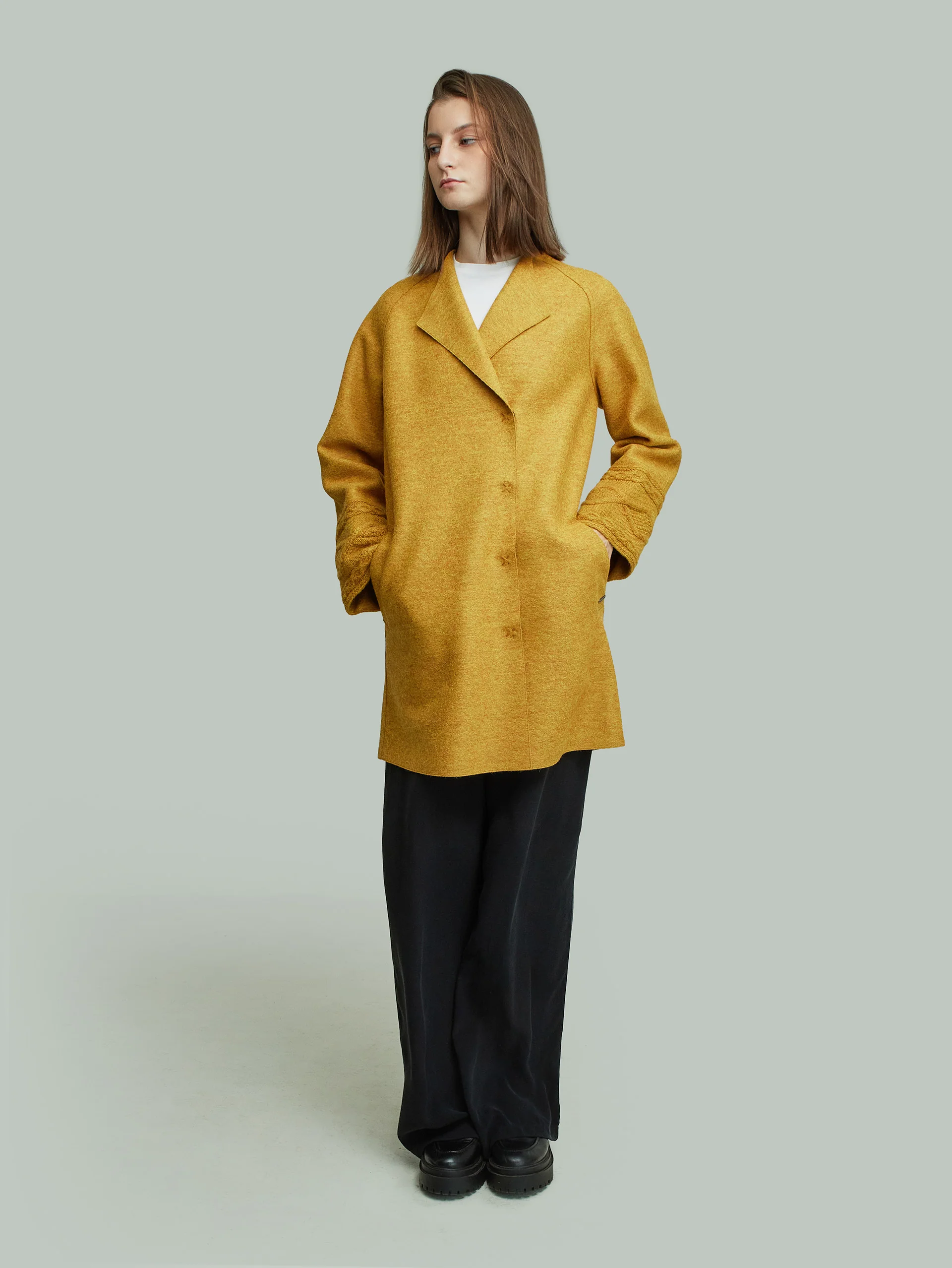 Yoshiko Coat Alpaca Color Yellow - Image 4