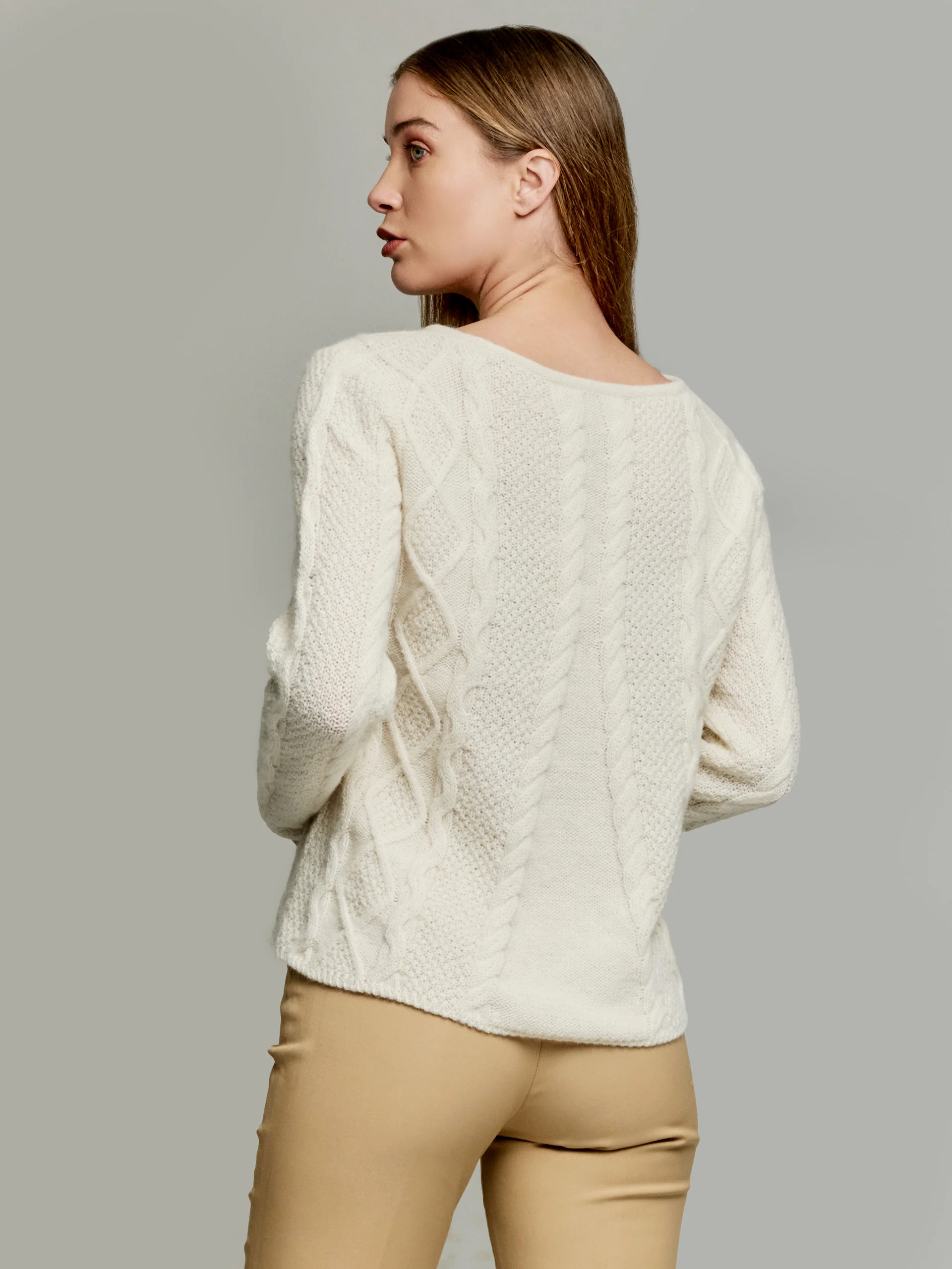 Yseult Sweater Baby Alpaca Color Ecru - Image 3