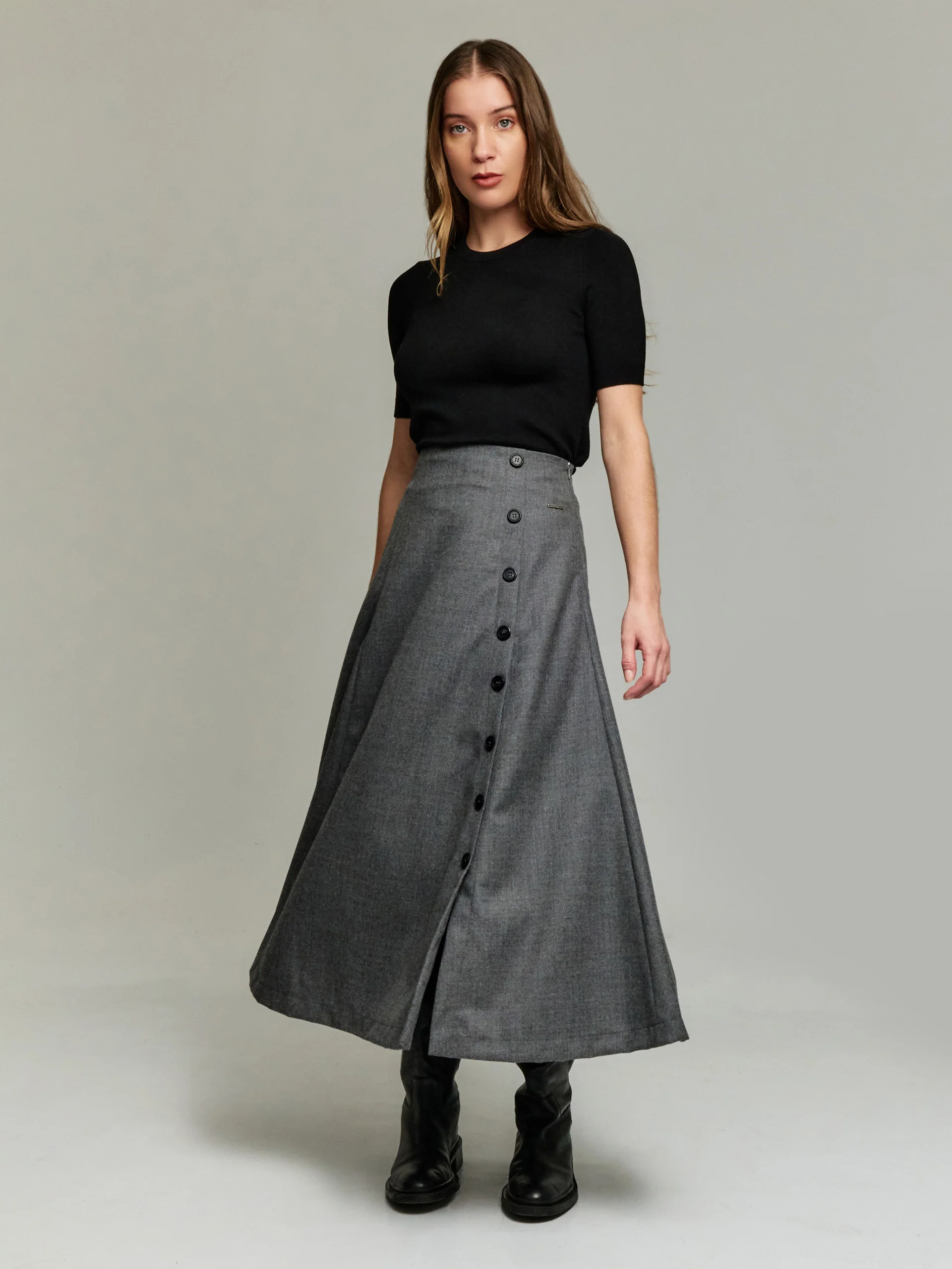 Ysidro Skirt Wool Color Grey - Image 4