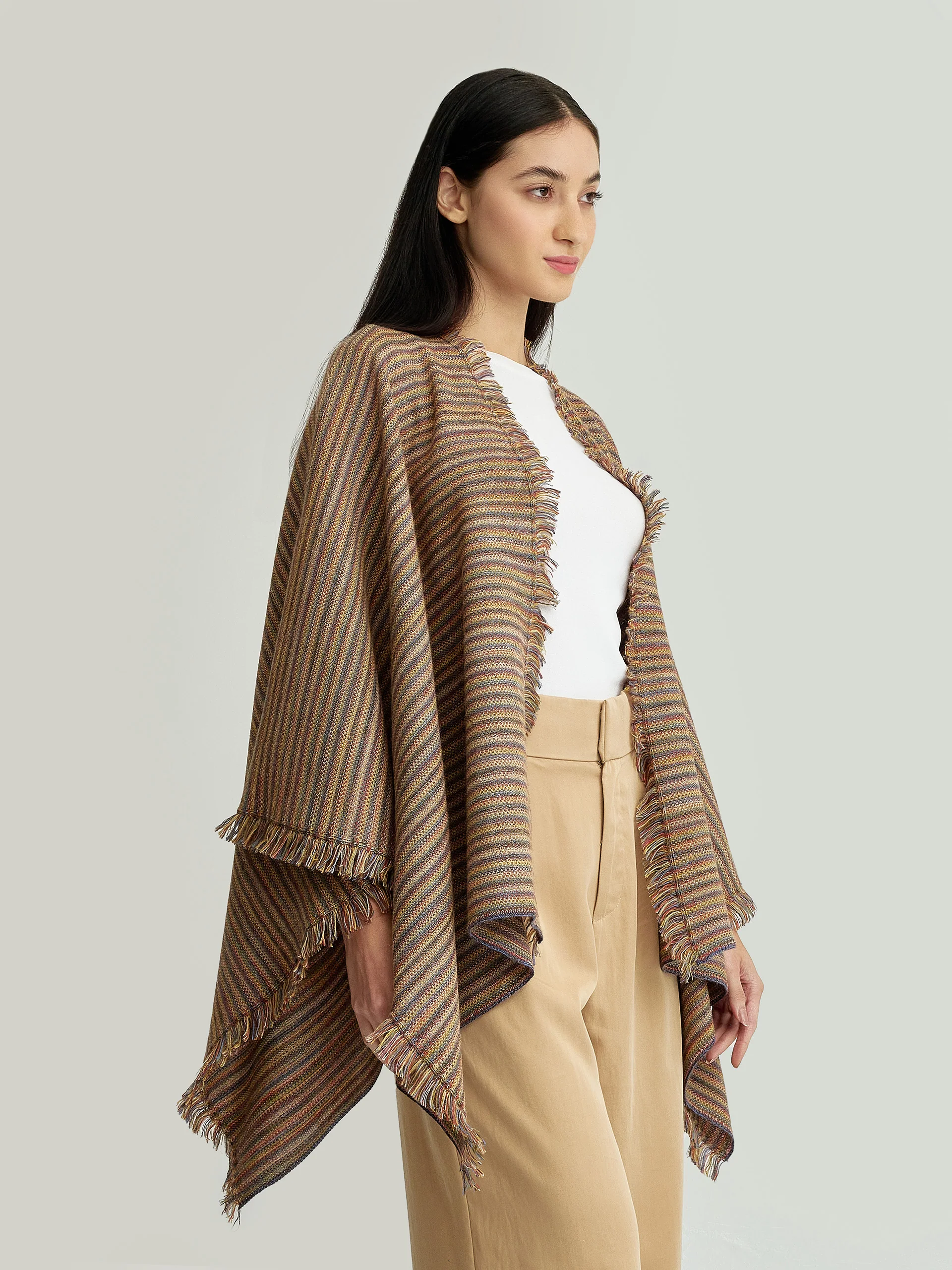 Yudith Poncho Baby Alpaca Color Brown - Image 2