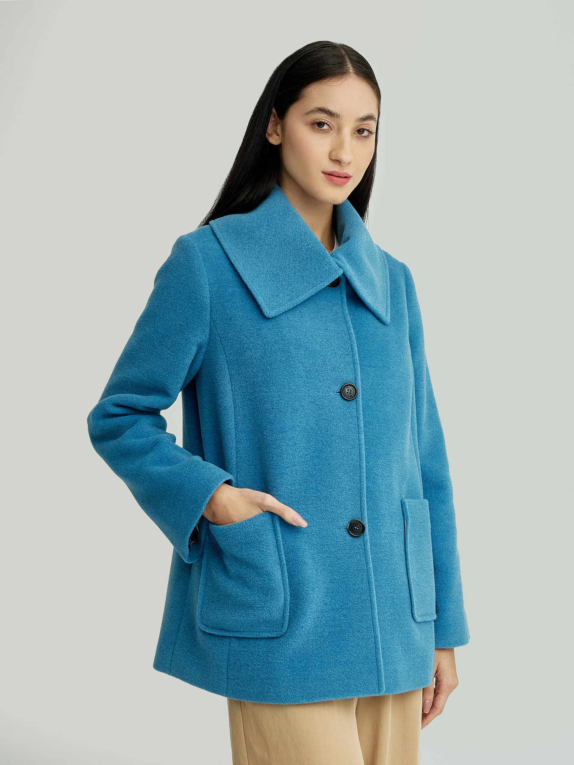 Yvanna Coat Baby Alpaca & Wool Color Light Blue - Image 2