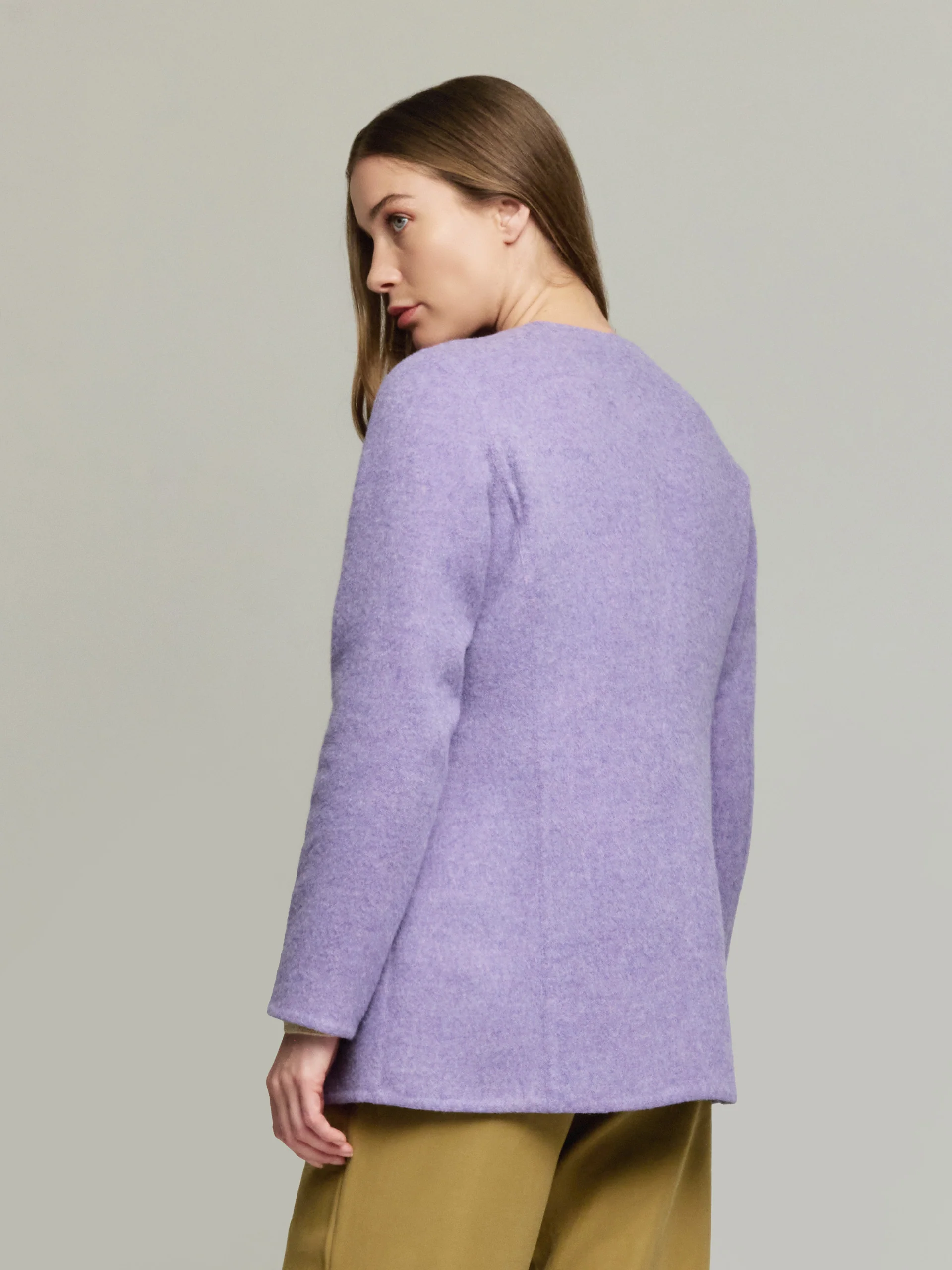 Yvette Coat Wool & Baby Alpaca Color Purple - Image 3