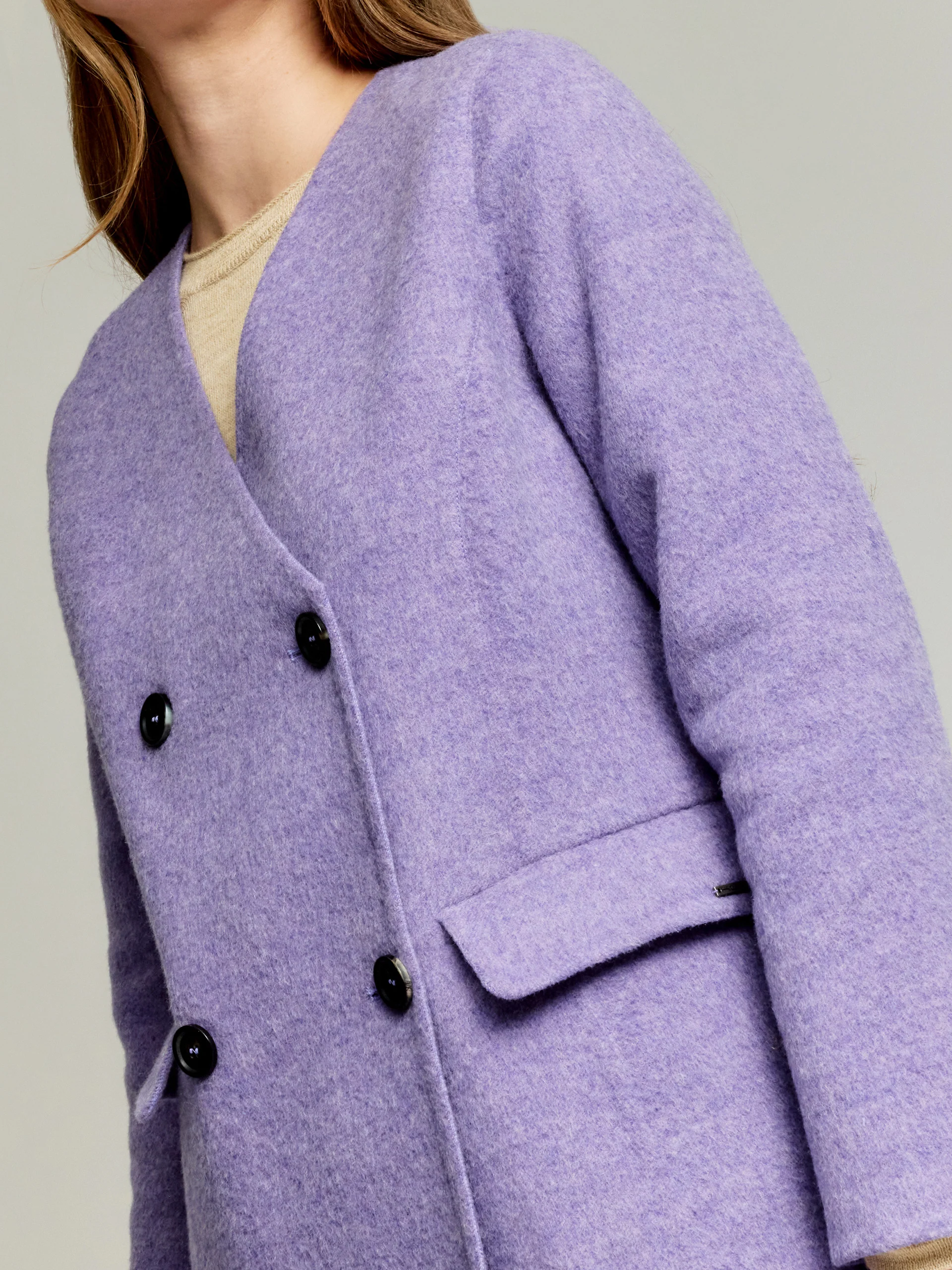 Yvette Coat Wool & Baby Alpaca Color Purple - Image 5