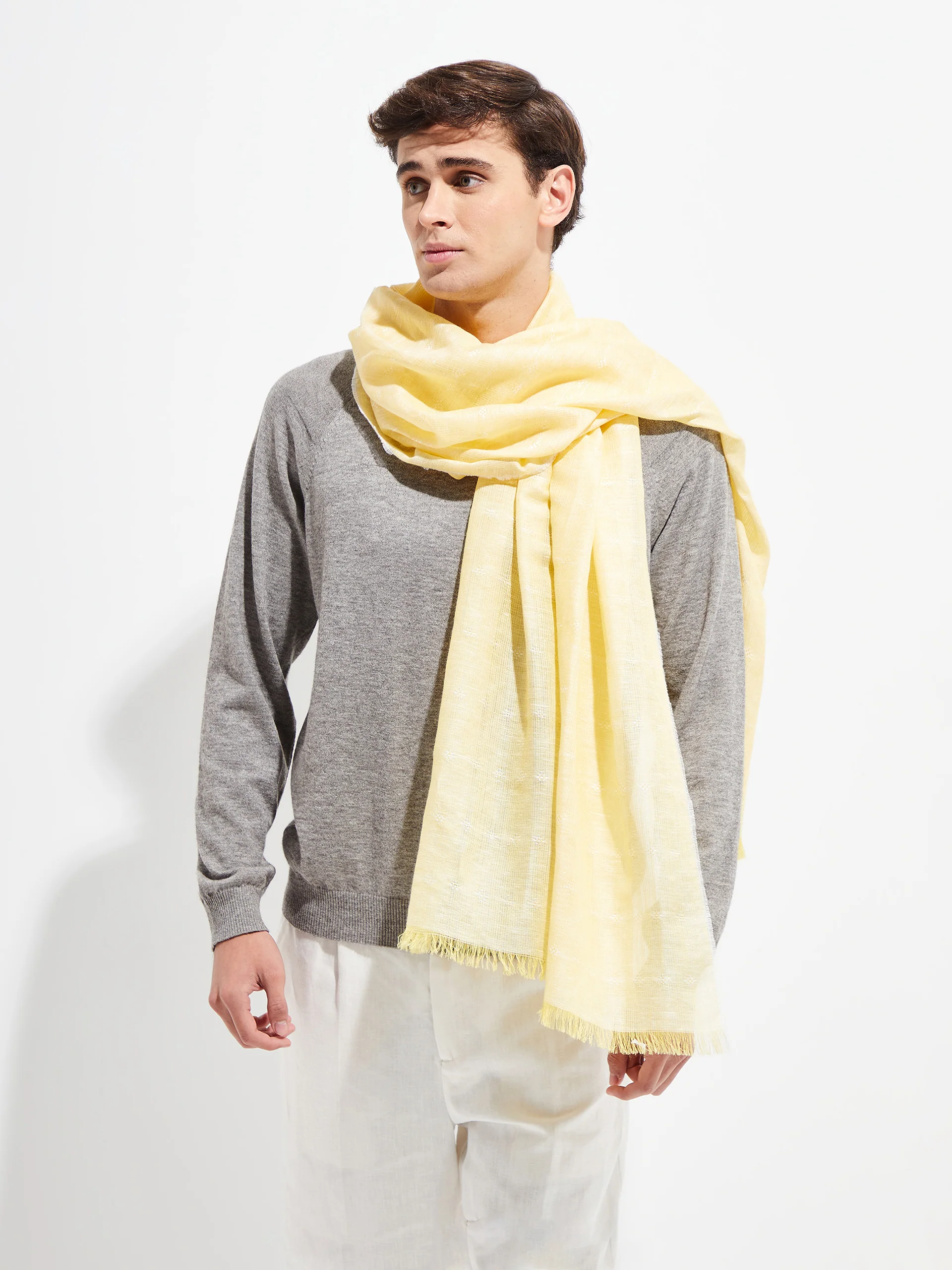 Yvory Shawl Linen Color Yellow - Image 4