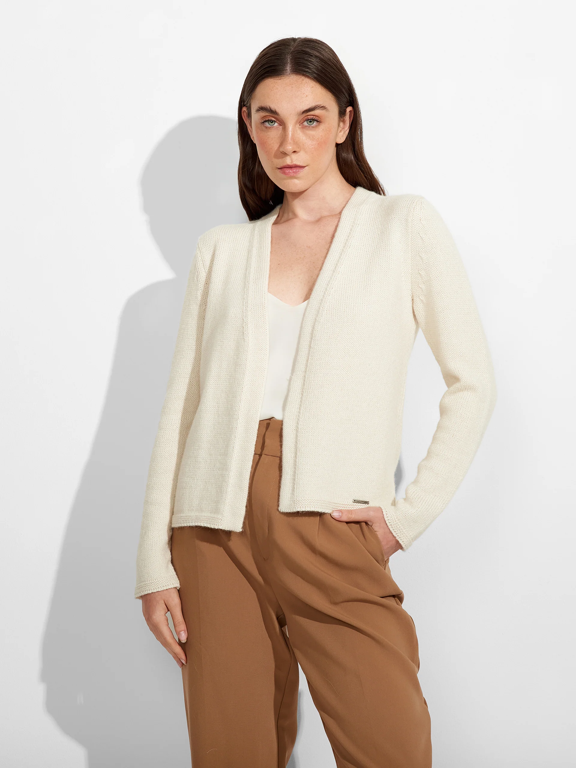 Zafiro Cardigan Baby Alpaca Color Ecru - Image 2