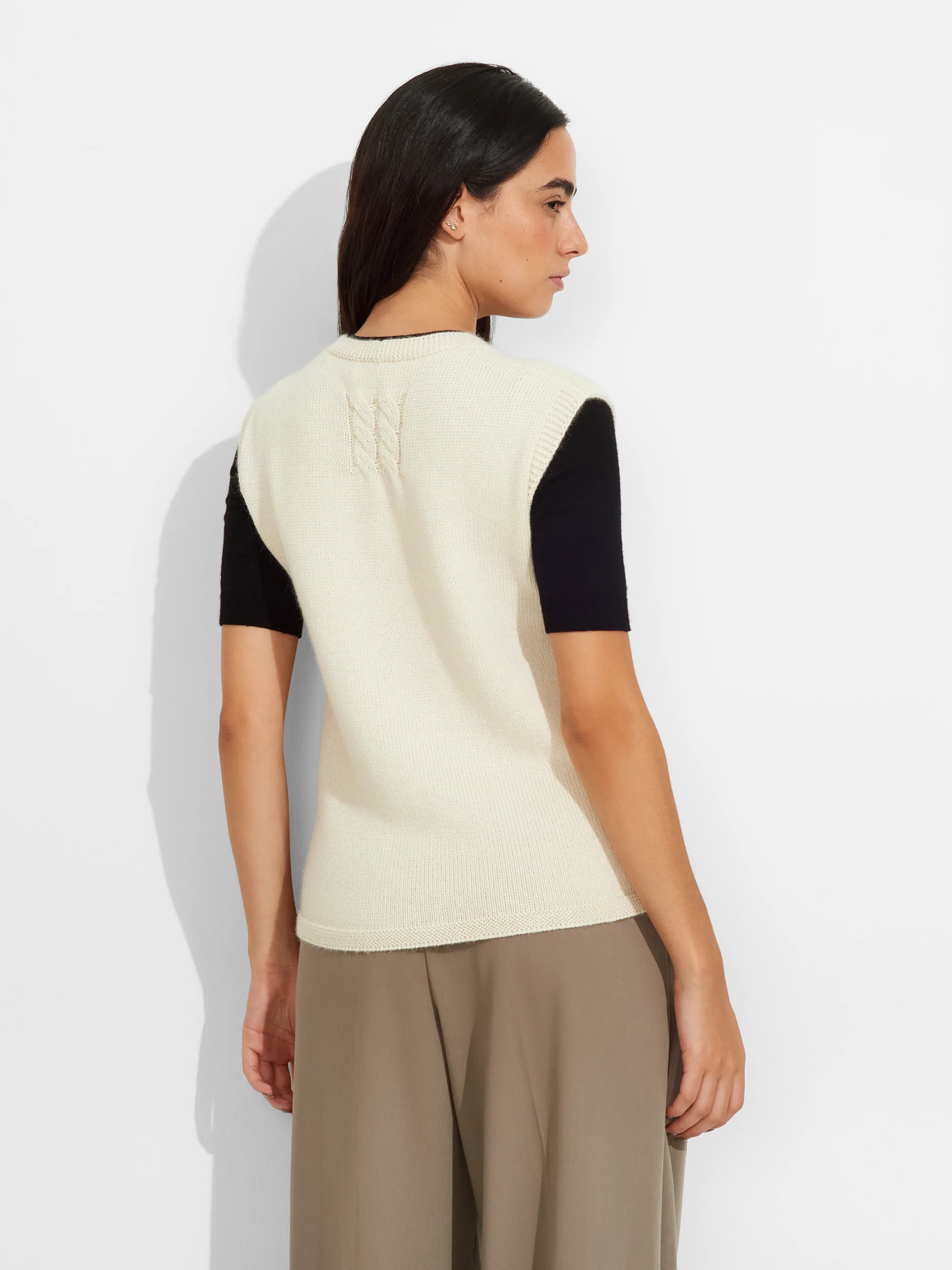 Zafiro Vest Baby Alpaca Color White - Image 3