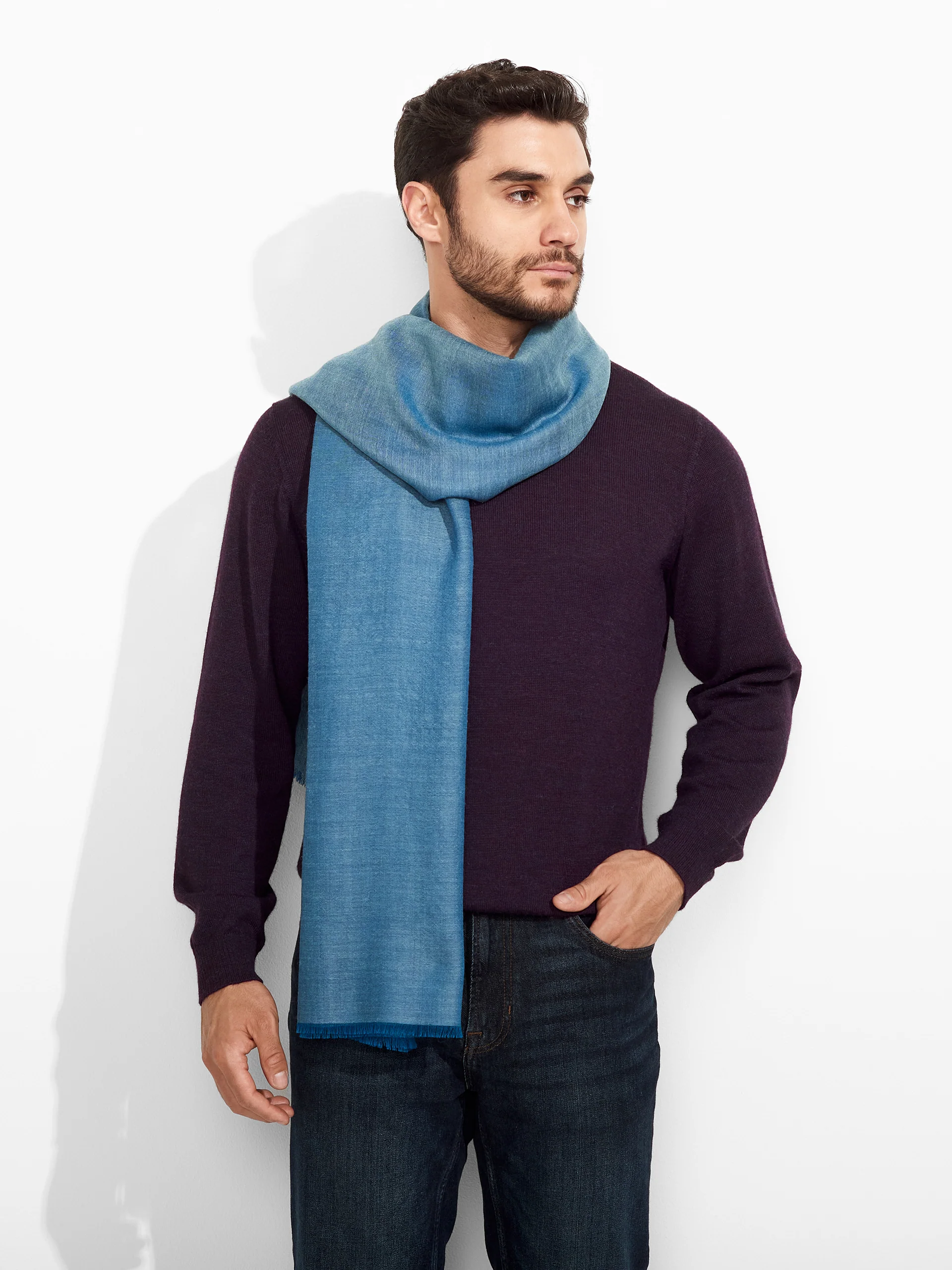 Zaina Shawl Baby Alpaca Color Ligth Blue - Image 4