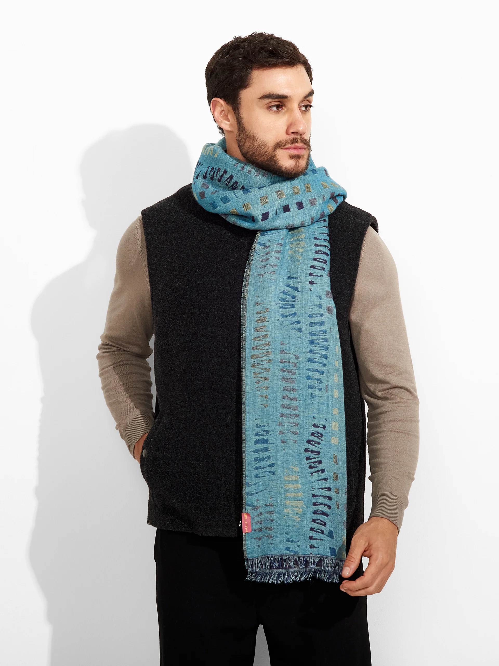 Zane Shawl Baby Alpaca Color Blue - Image 4