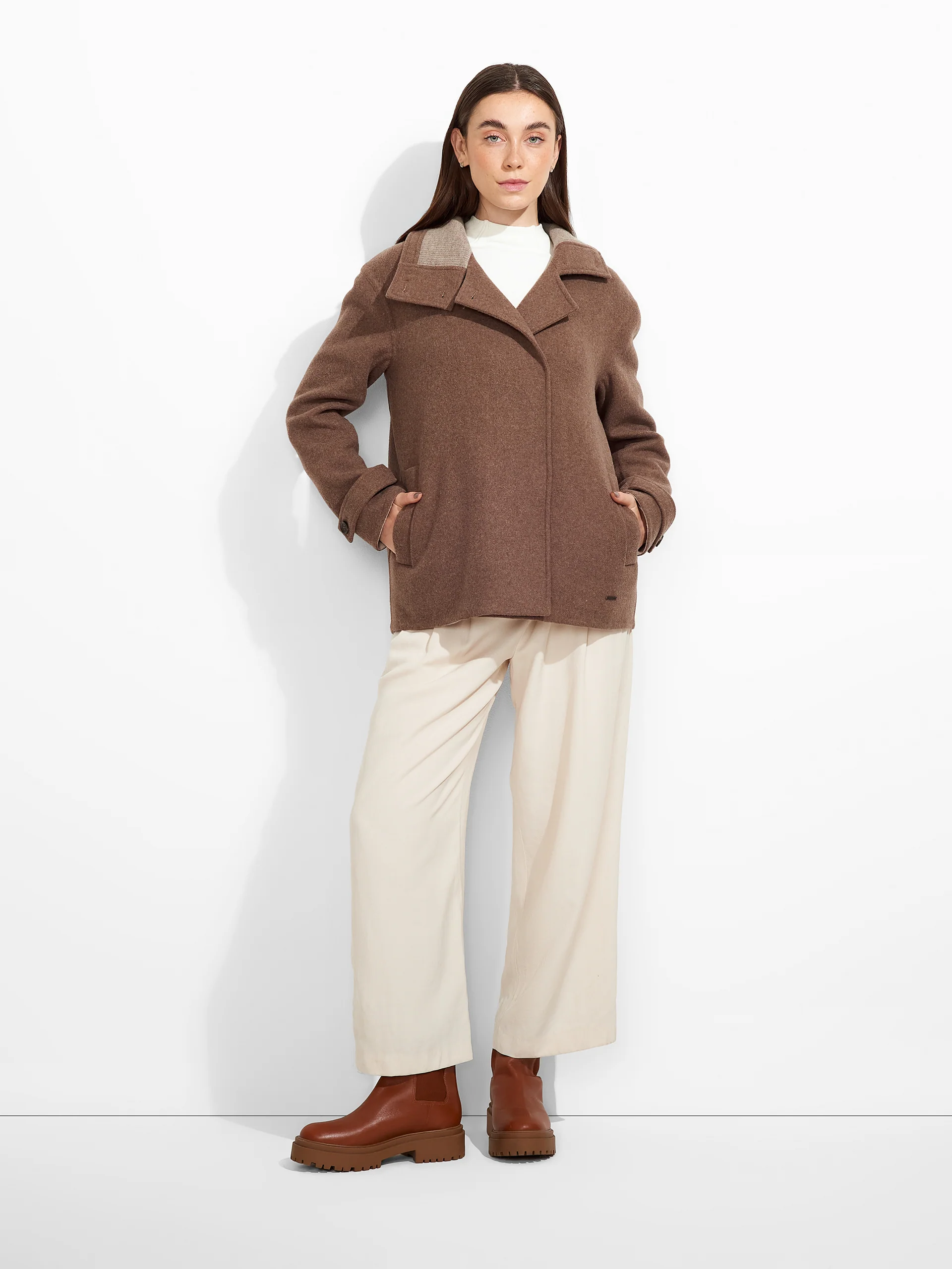 Zazie Coat Baby Alpaca Color Beige - Image 4