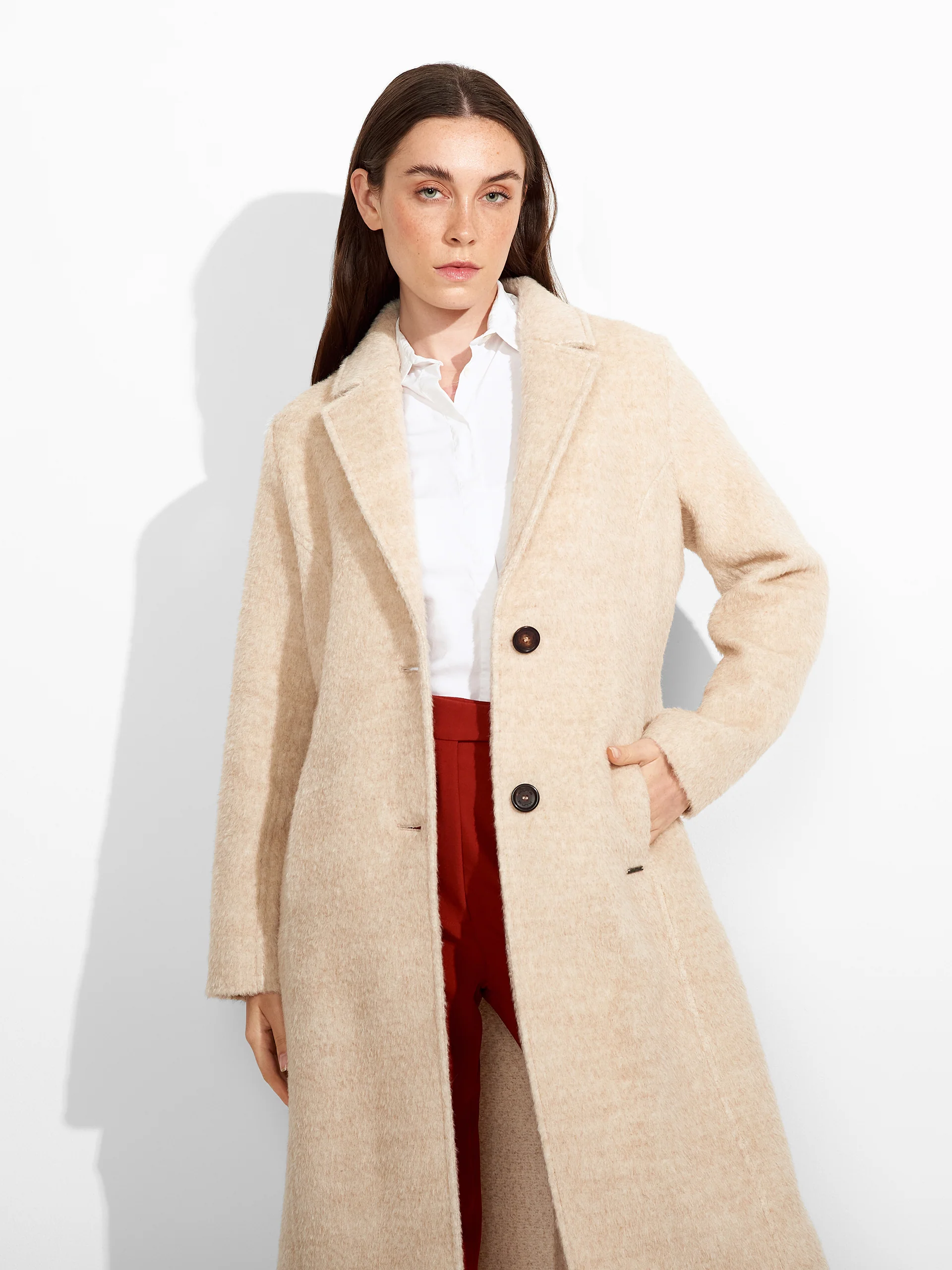 Zen Coat Wool Color Beige - Image 2