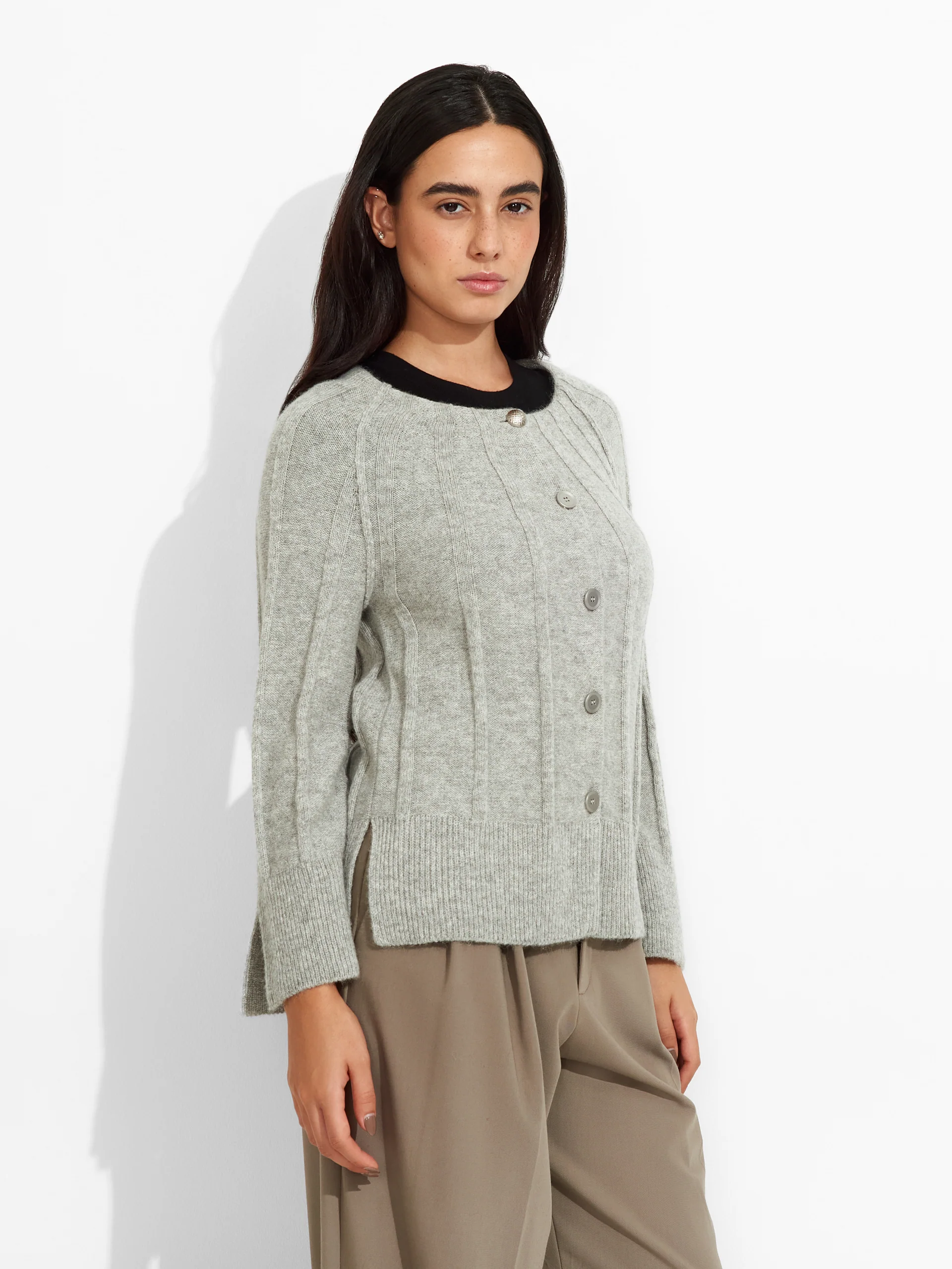 Zephir Cardigan Baby Alpaca Color Grey - Image 2