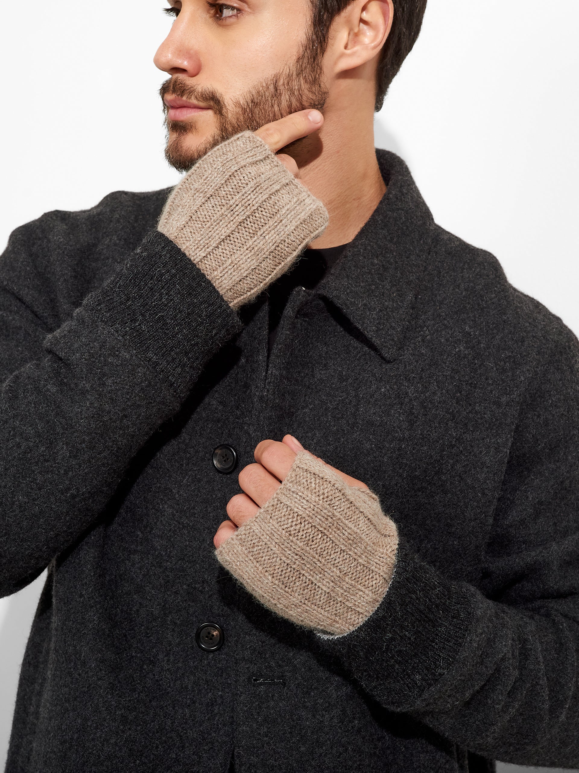 Zephir Gloves Baby Alpaca Color Brown - Image 5