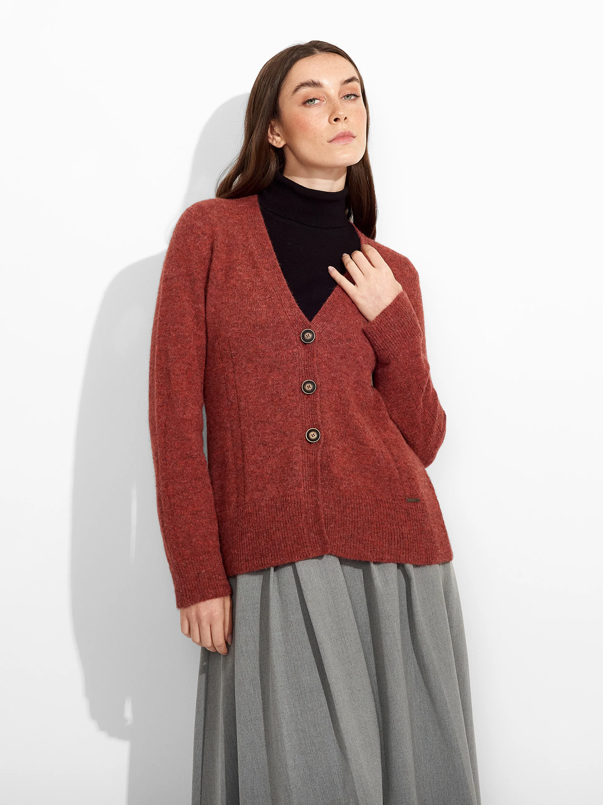 Zia Cardigan Baby Alpaca Color Red - Image 2