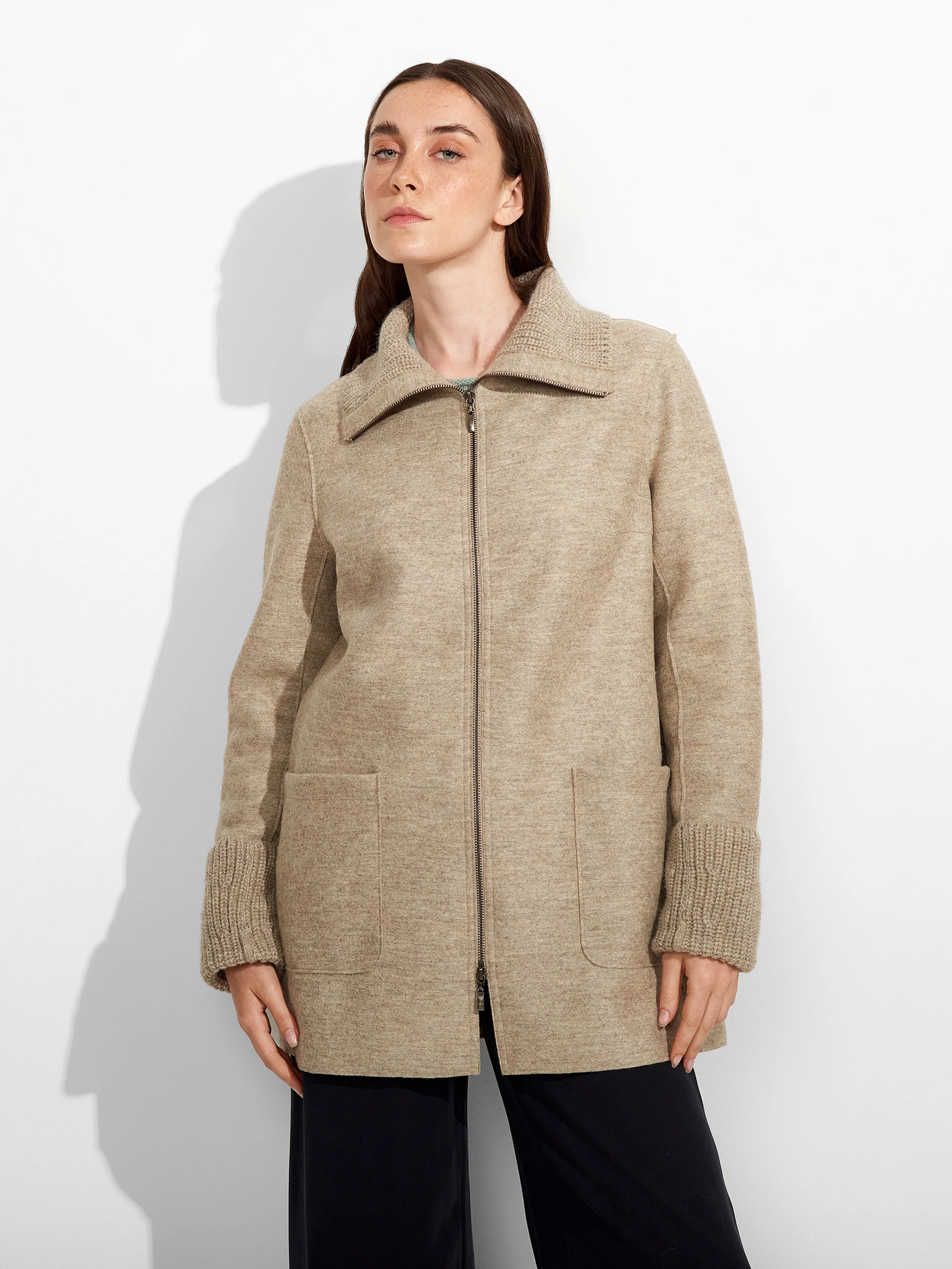 Zingaro Coat Alpaca Color Beige - Image 2