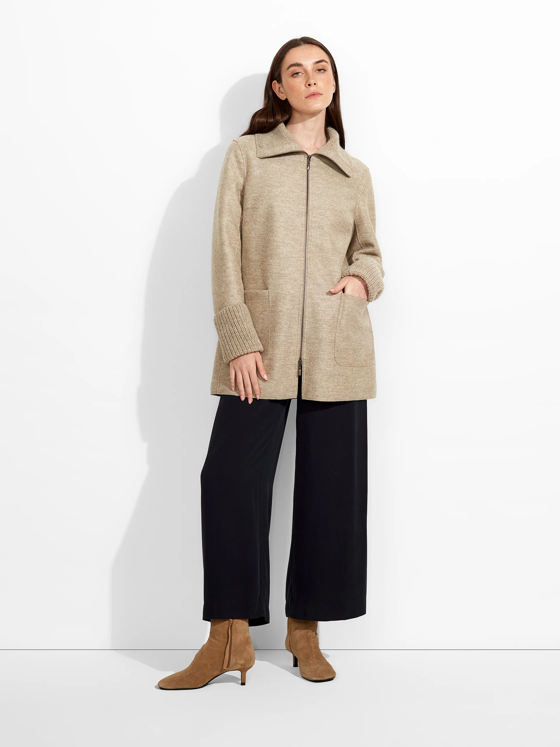 Zingaro Coat Alpaca Color Beige - Image 4
