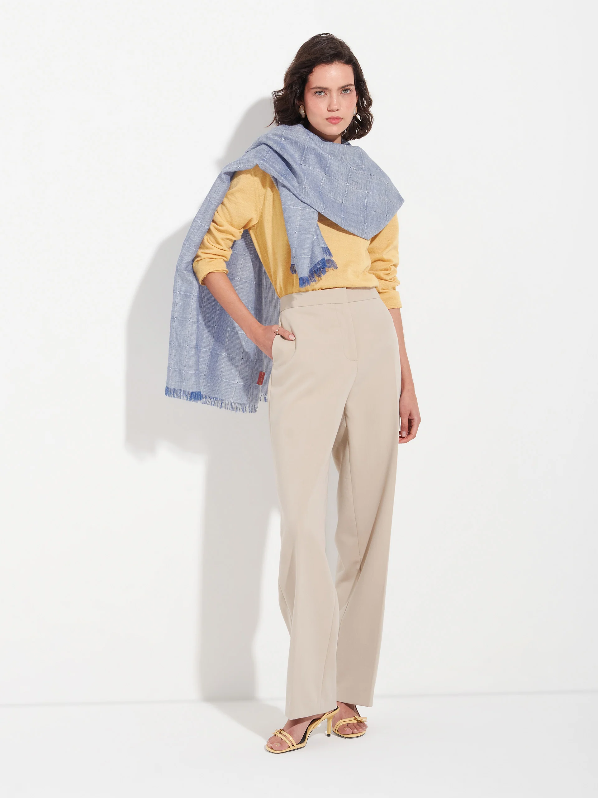 Zoda Shawl Baby Alpaca Color Blue