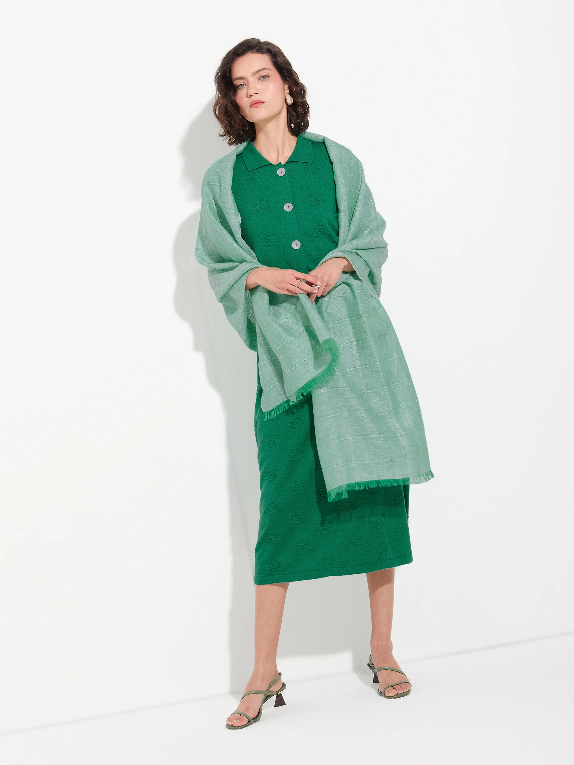 Zoda Shawl Baby Alpaca Color Green