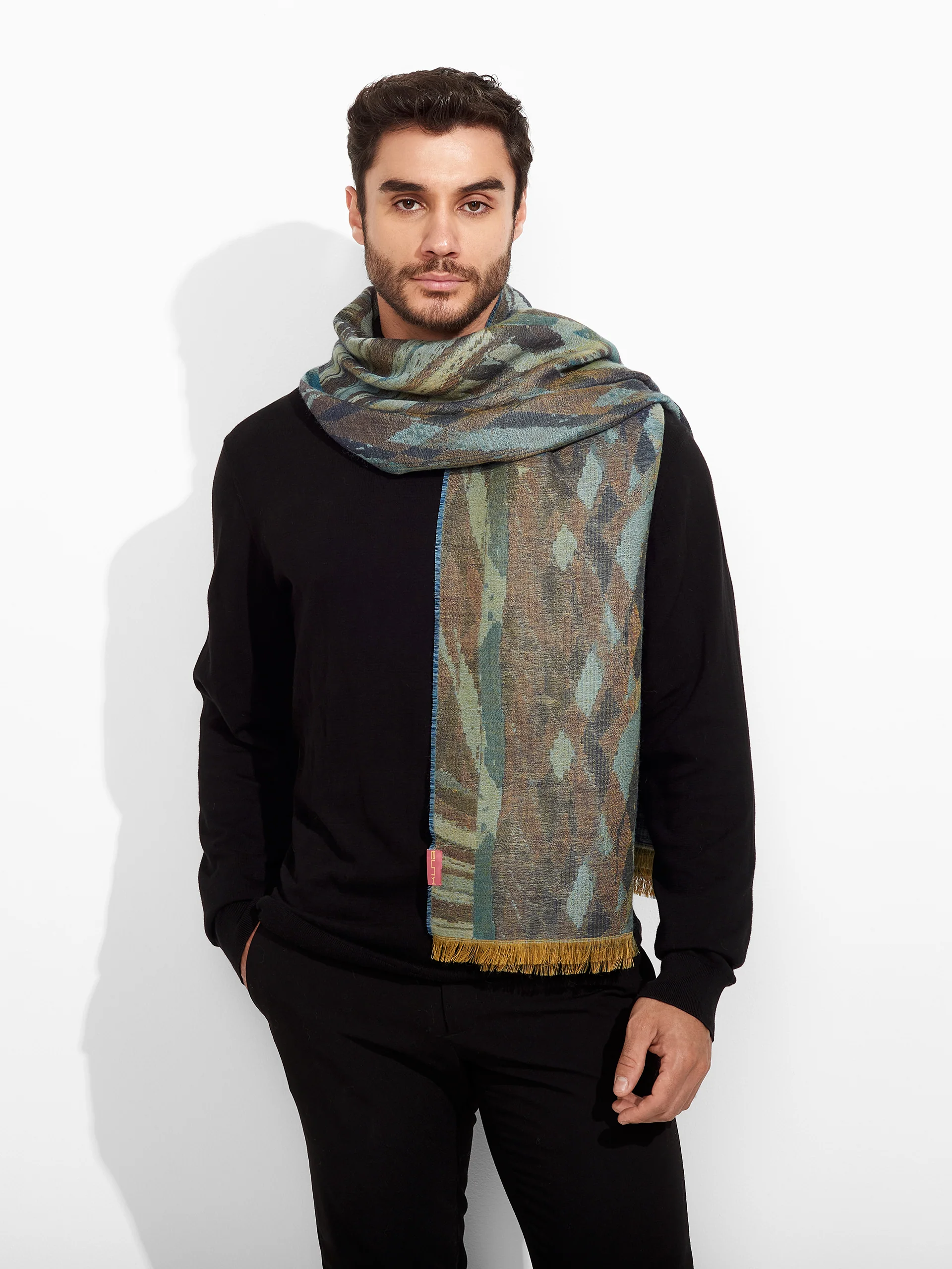 Zubi Shawl Baby Alpaca Color Turquoise - Image 4